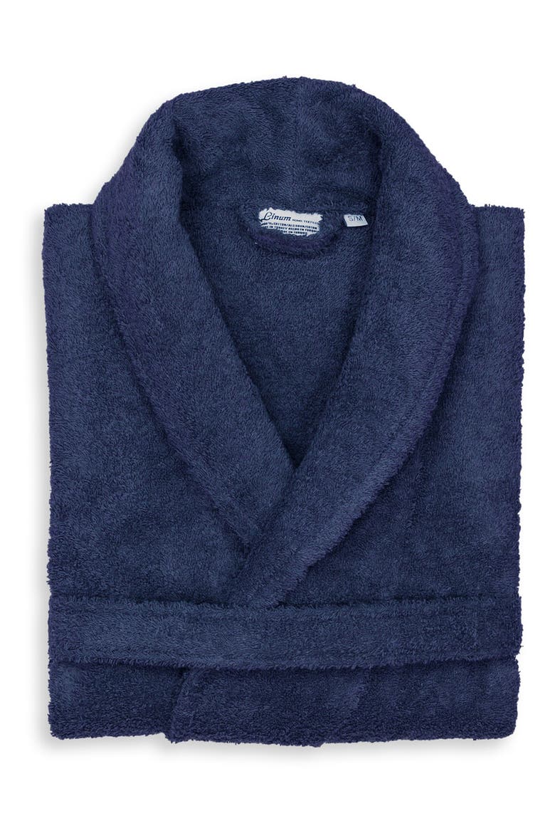 Unisex Terry Cloth Bathrobe, Alternate, color, NAVY