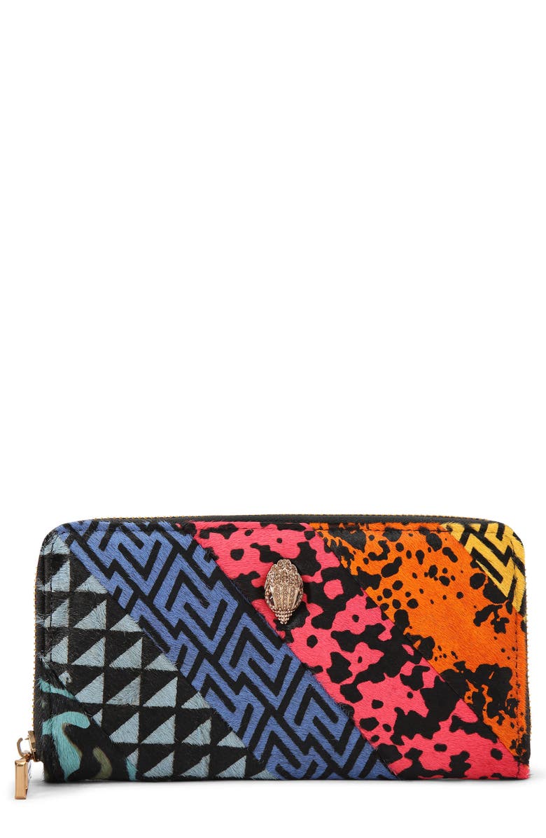 Kurt Geiger London Kensington Genuine Calf Hair Zip Around Wallet, Main, color, 