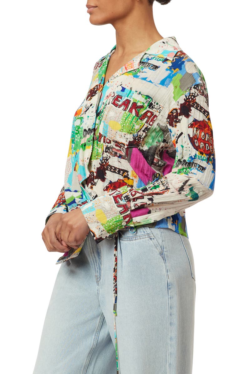 Scotch & Soda x Basquiat Print Wrap Shirt, Alternate, color, Basquiat Unbreakable