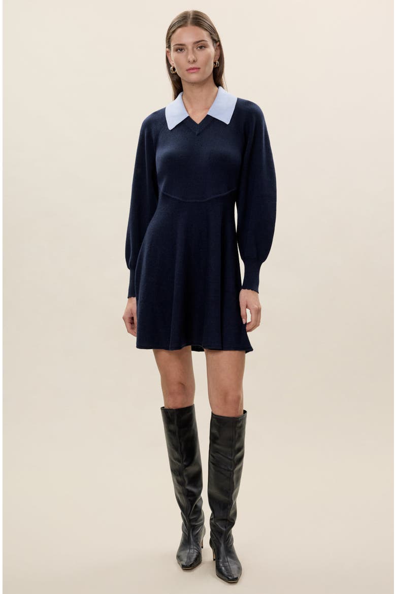 Rhea Sweater Dress, Main, color, Navy