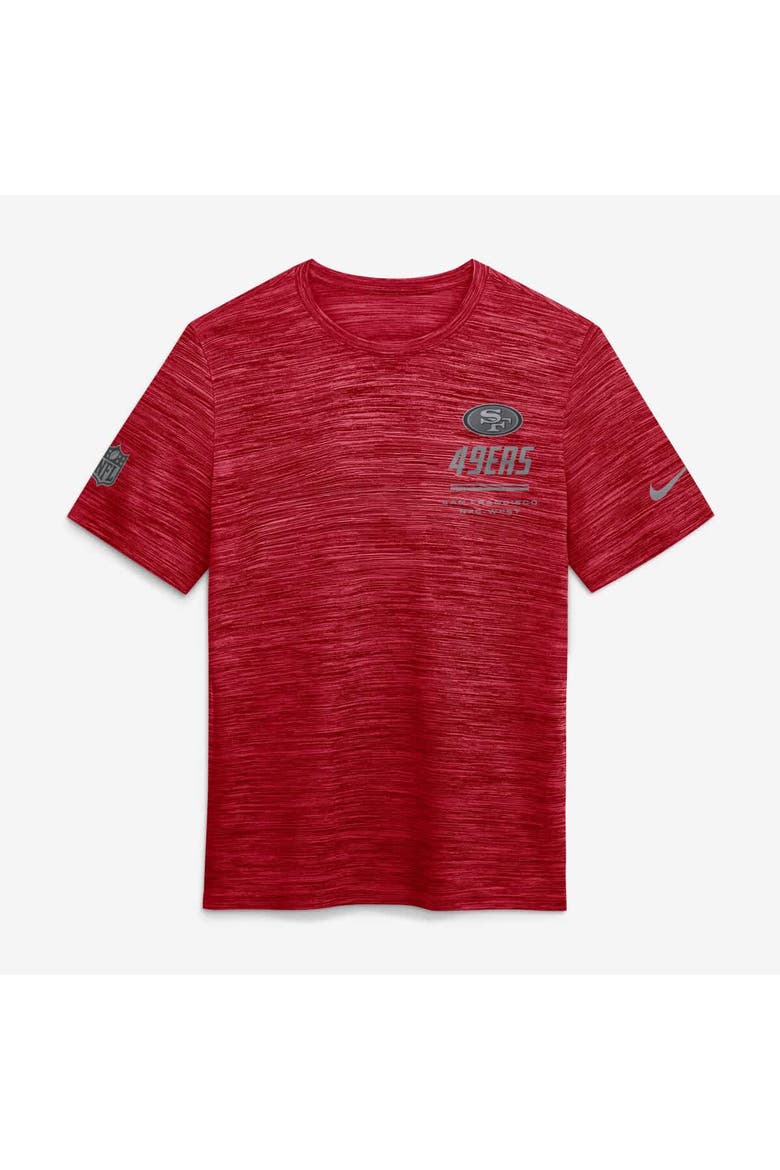 Men's Nike Scarlet San Francisco 49ers Sideline Double Covered Dri-FIT Velocity T-Shirt, Alternate, color, Scarlet