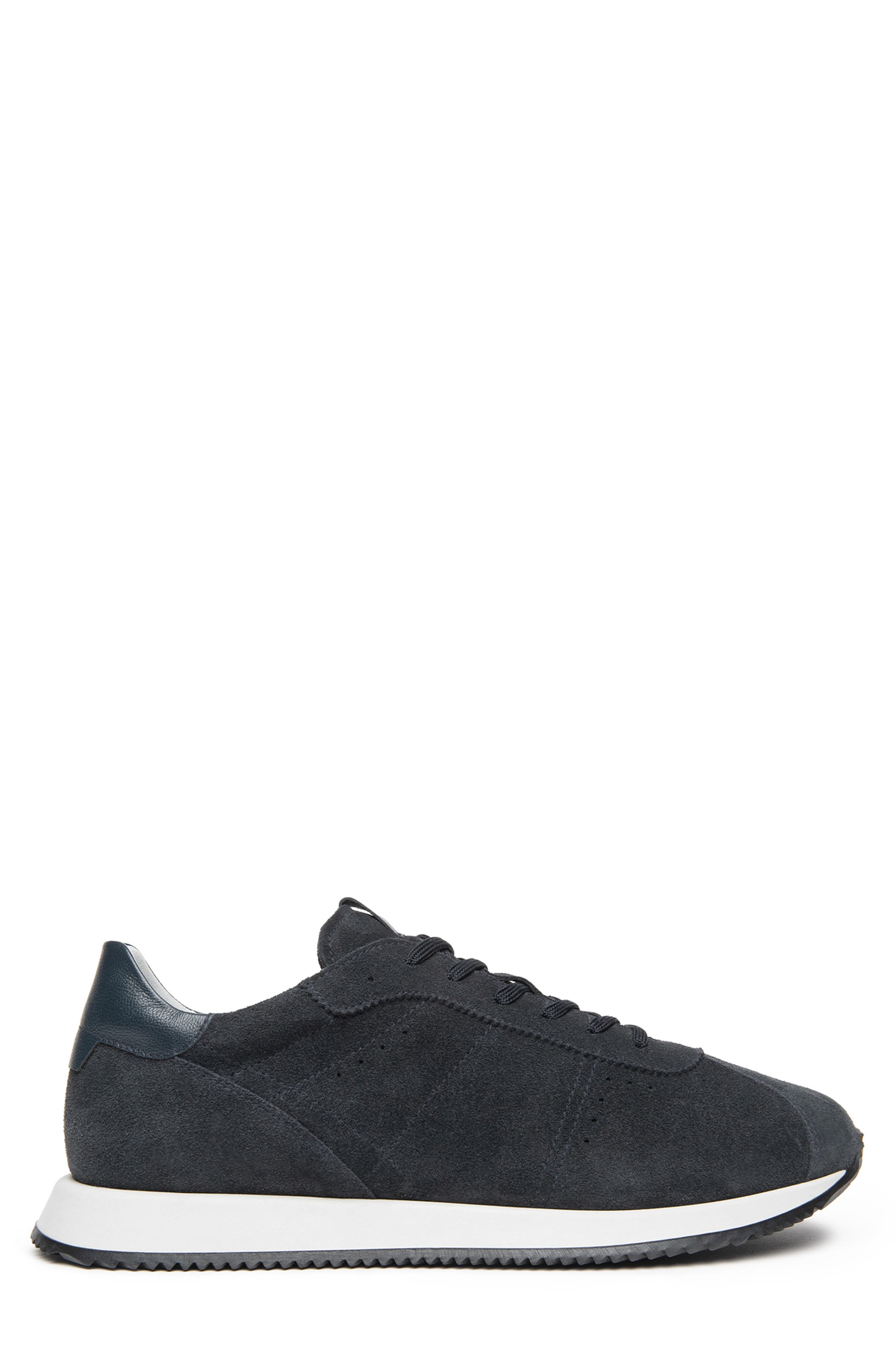 Retro Leather Lace Up Sneaker, Alternate, color, NAVY