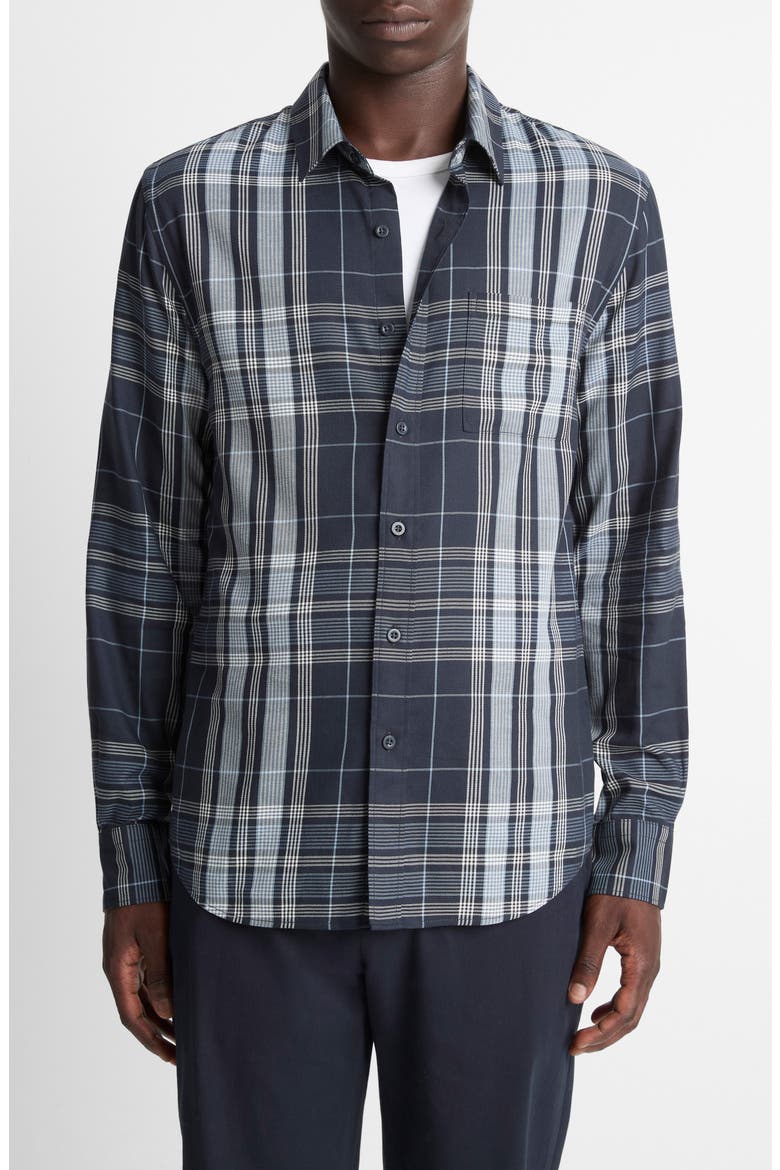 Dunluce Plaid Button-Up Shirt, Main, color, COASTAL/ BLANCO