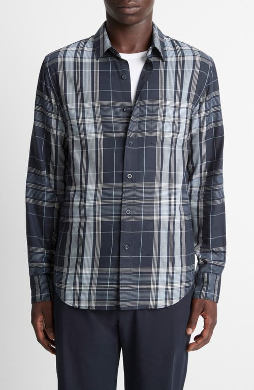 Vince Dunluce Plaid Button-up Shirt In Burgundy