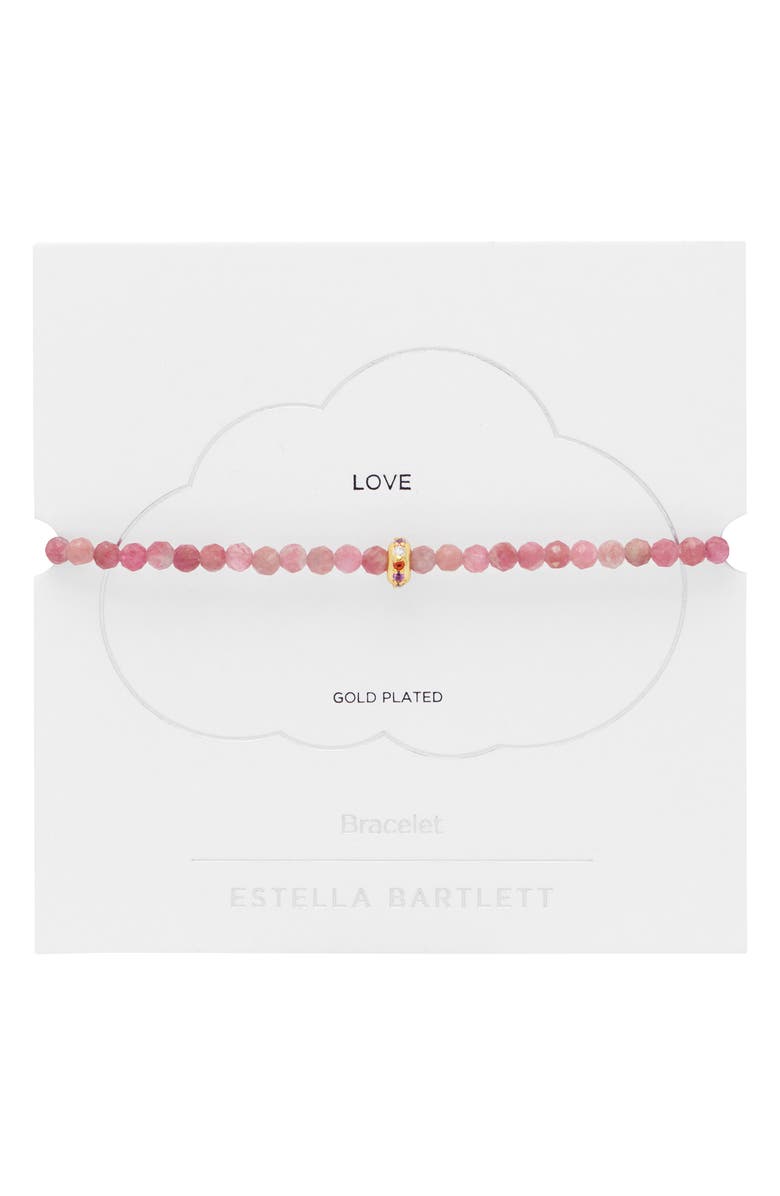 Estella Bartlett Amelia Pink Tourmaline Slide Bracelet, Alternate, color, Gold