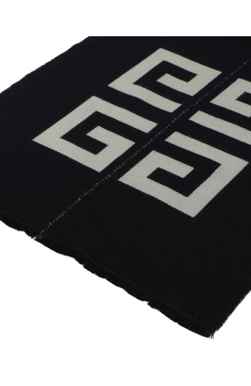 Givenchy Split Logo Scarf Man Scarf Blue Size - Wool In Navy