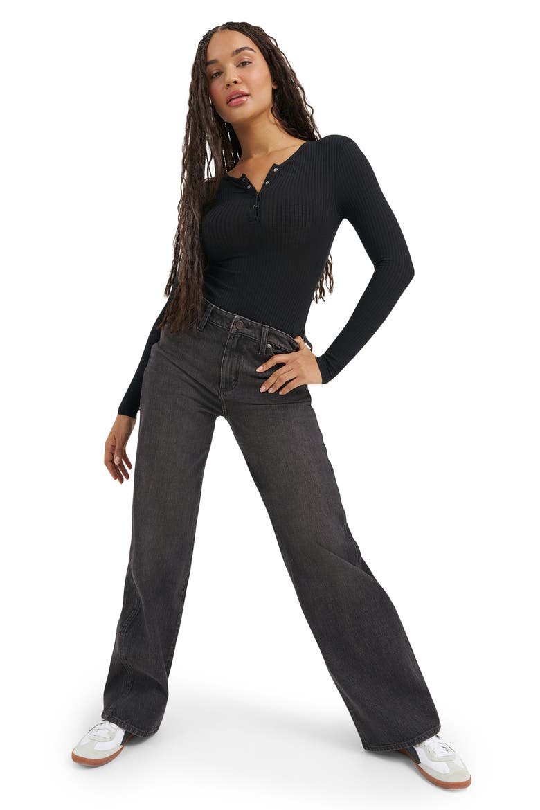 High Waist Loose Straight Leg Jeans, Alternate, color, MARS