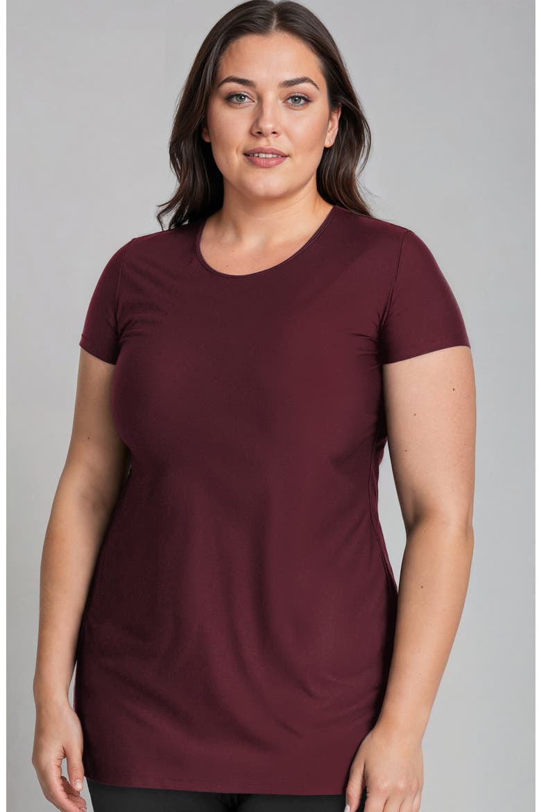 Plus Size Anna Swim Tunic, Main, color, Wine