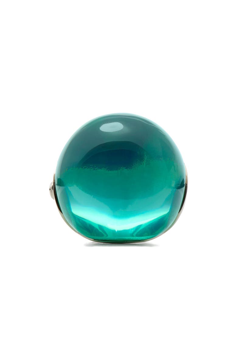glow up resin statement ring, Alternate, color, GREEN/ SILVER