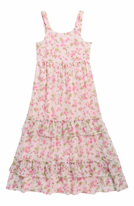 RARE, TOO! Kids' Floral Print Sleeveless Chiffon Tiered Dress