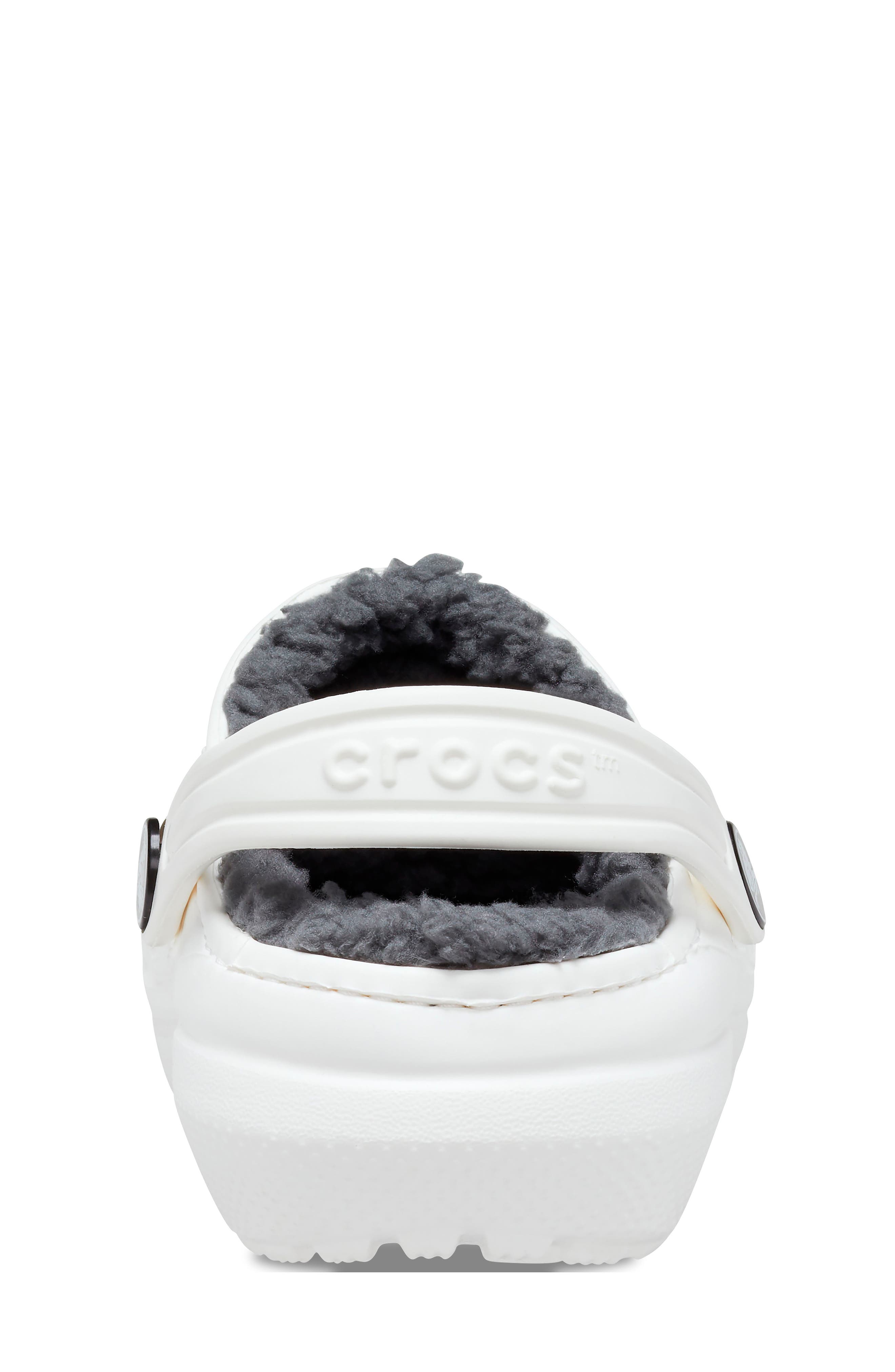 Kids' Classic Faux Fur Lined Clog, Alternate, color, WHITE/ GREY