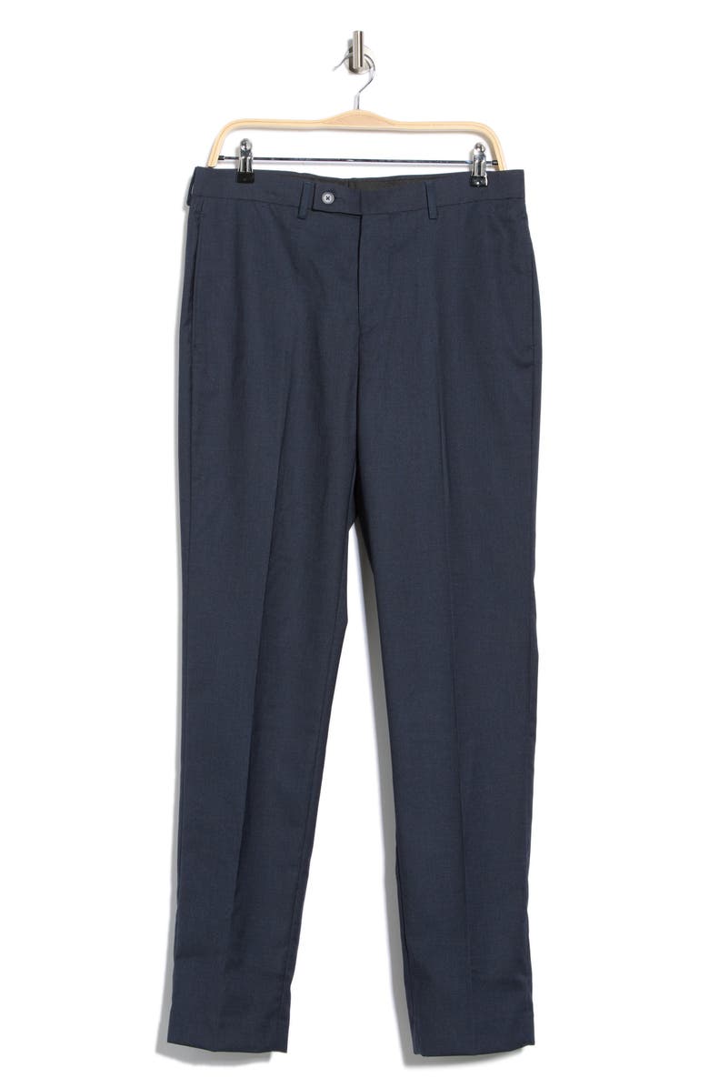 Calvin Klein Navy Flat Front Dress Pants, Main, color, Navy