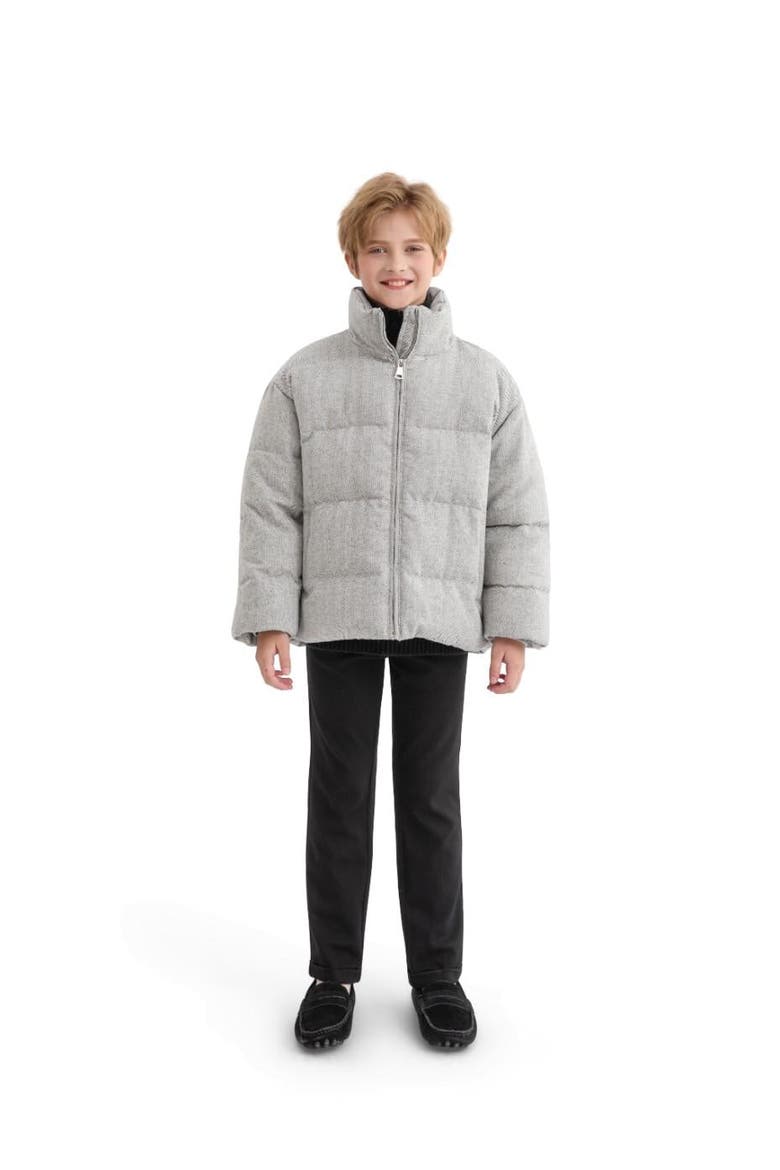 Puffer Jacket with High Collar, Alternate, color, Grey