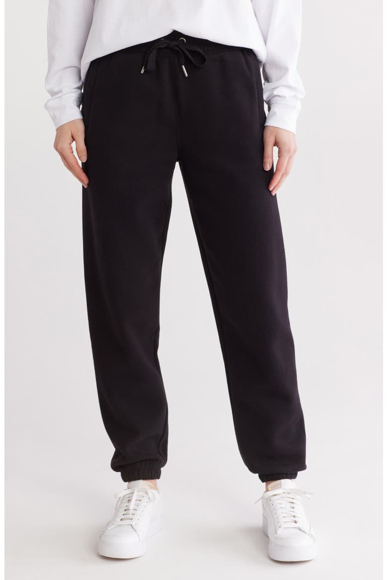 High Waist Relaxed Sweatpants, Main, color, BLACK