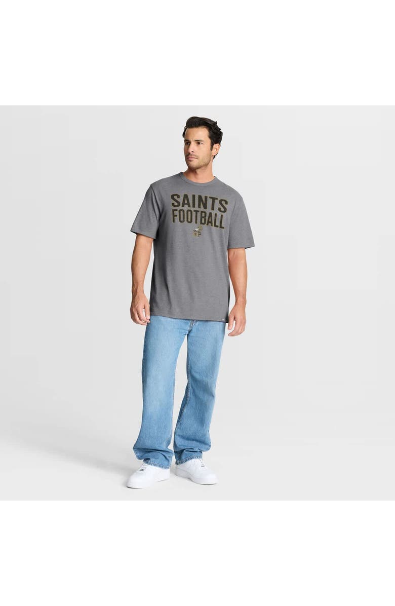 FANATICS Men's Fanatics Heather Gray New Orleans Saints First Down Tribute Tri-Blend T-Shirt, Alternate, color, Heather Gray