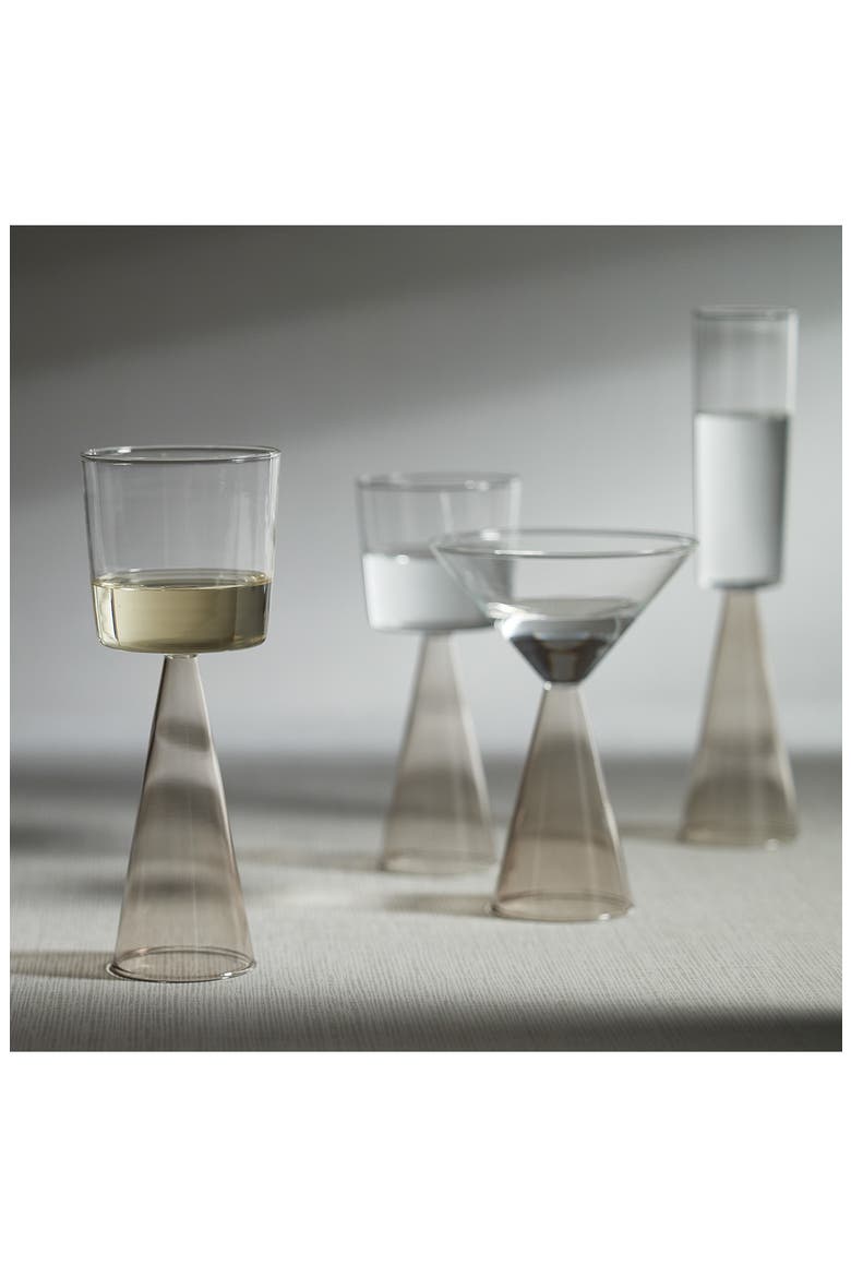 Viterbo Set of 4 White Wine Glasses, Alternate, color, CLEAR/ GRAY