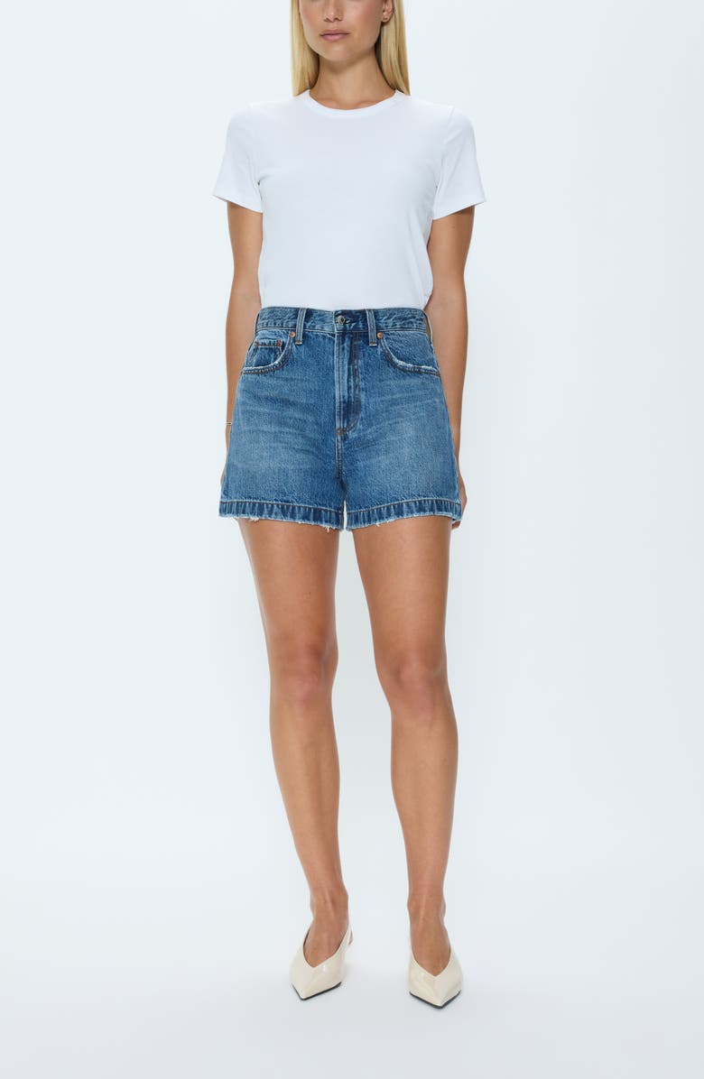 Pistola Saige High Waist Denim Shorts, Alternate, color, Wishbone