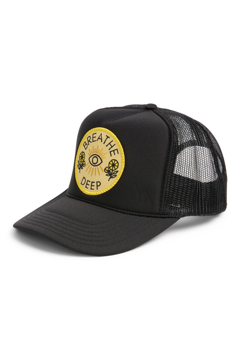 Breathe Deep Baseball Cap, Main, color, BLACK