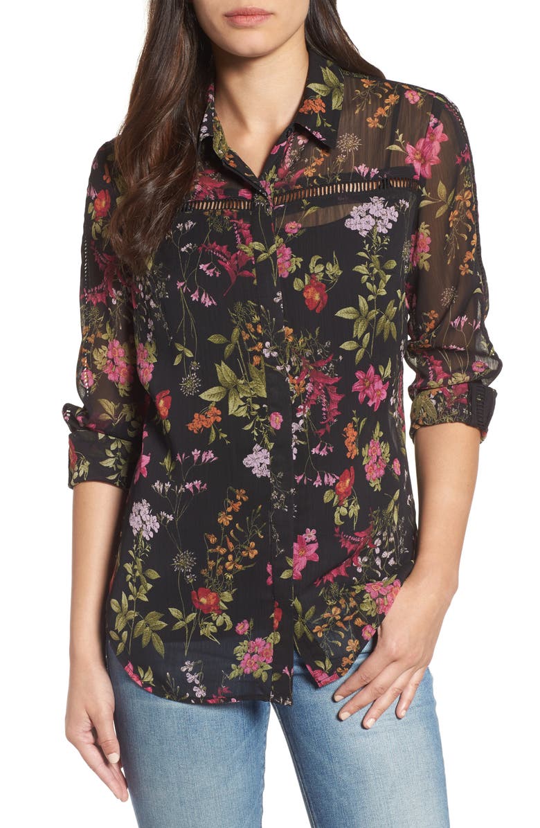KUT from the Kloth Eve Print Semi-Sheer Blouse, Main, color,