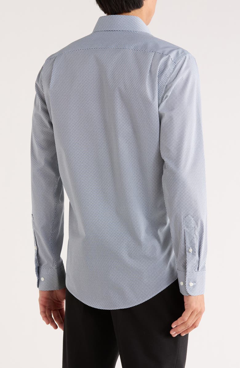 NORDSTROM RACK Trim Fit Helix Geo Non-Iron Dress Shirt, Alternate, color, Blue Helix Geometric