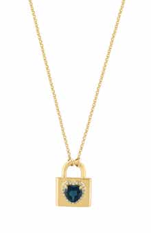 Gold Plated Sterling Silver Heart Padlock Pendant Necklace