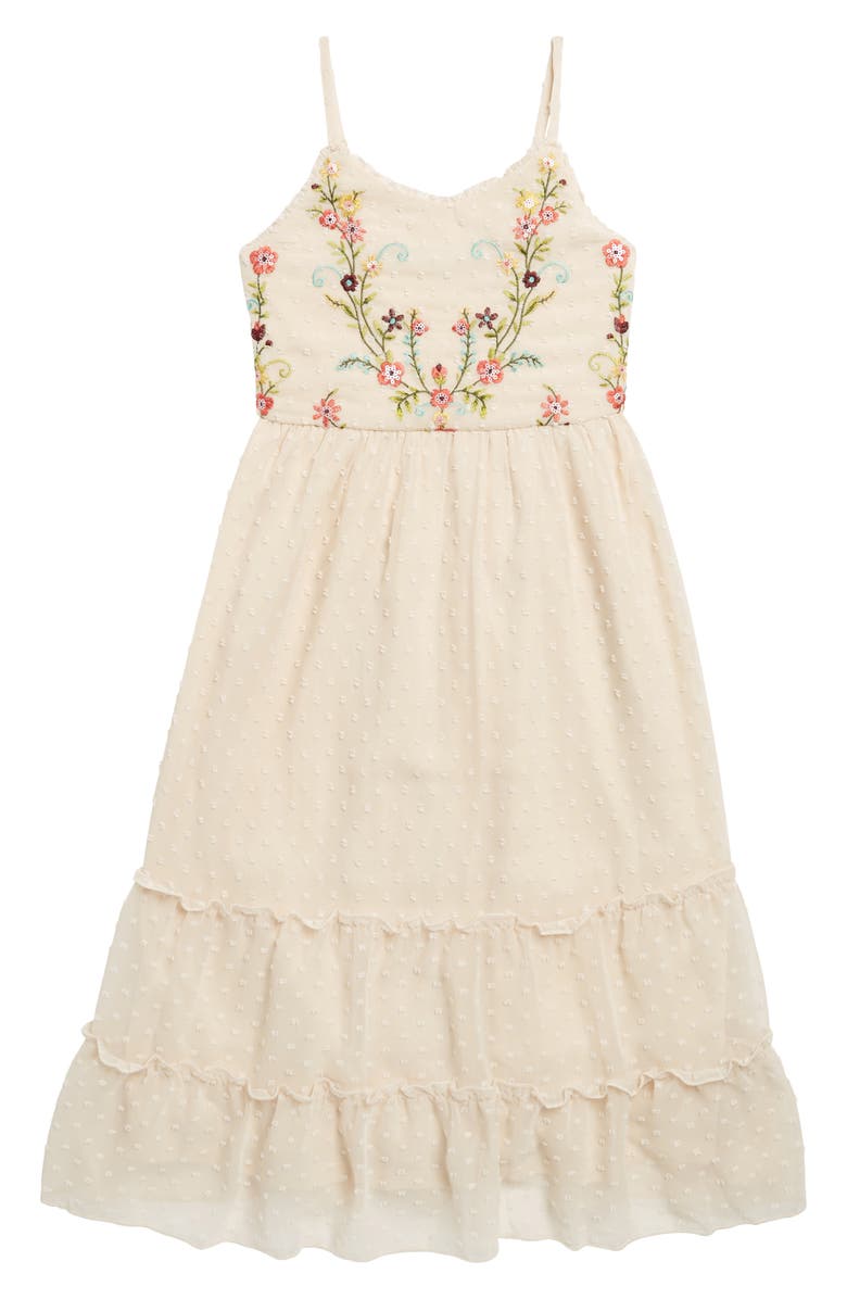 Zunie Kids' Floral Embroidered Dress, Main, color, 