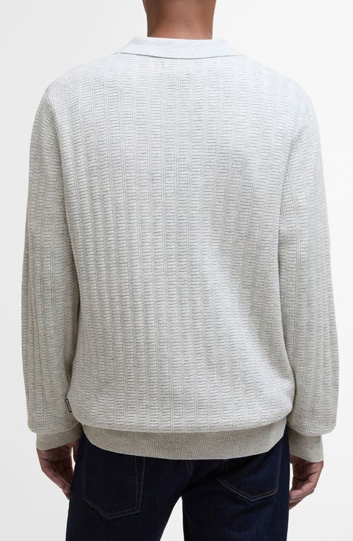 Barbour Smeaton Wool Blend Long Sleeve Polo In Gray