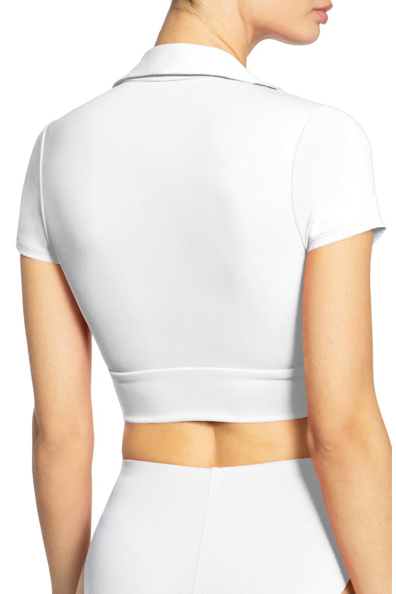 Ava Shirt Bikini Top, Alternate, color, WHITE