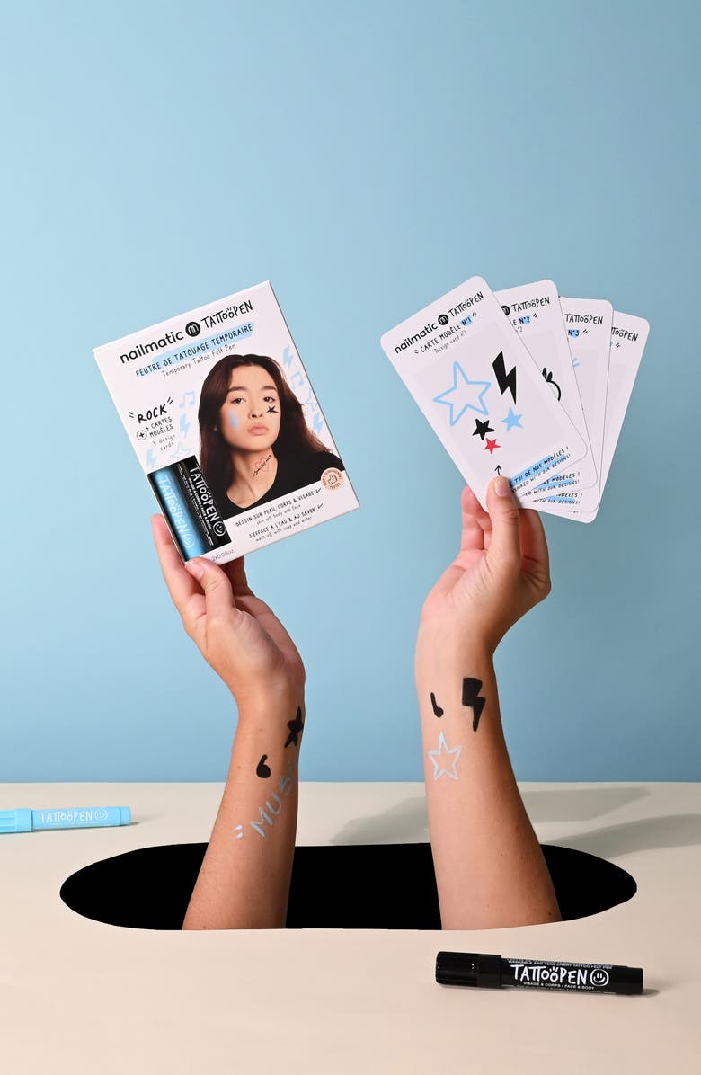 nailmatic TattooPen Rock Temporary Tattoo Felt Pen Kit, Alternate, color, Multi