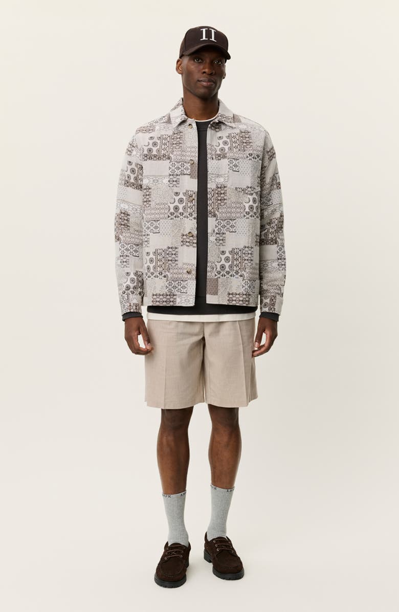 Les Deux Layton Patch Jacquard Button-Up Shirt Jacket, Alternate, color, Light Sand