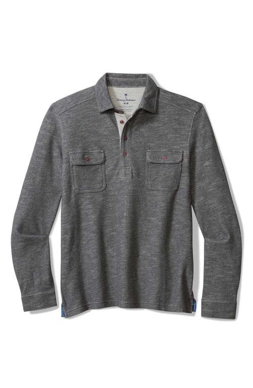 Tommy Bahama Penn Cove Long Sleeve Polo In Gray
