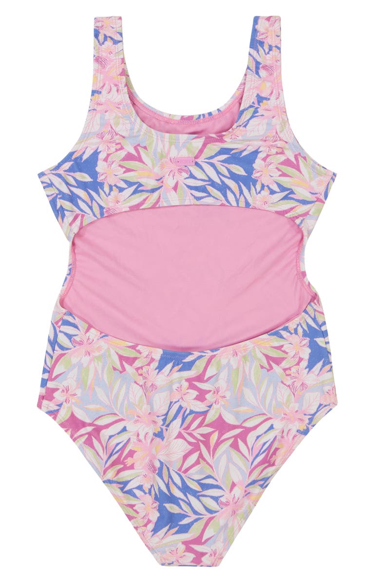 Roxy Kids' Coastal Cutout One-Piece Swimsuit, Alternate, color, 