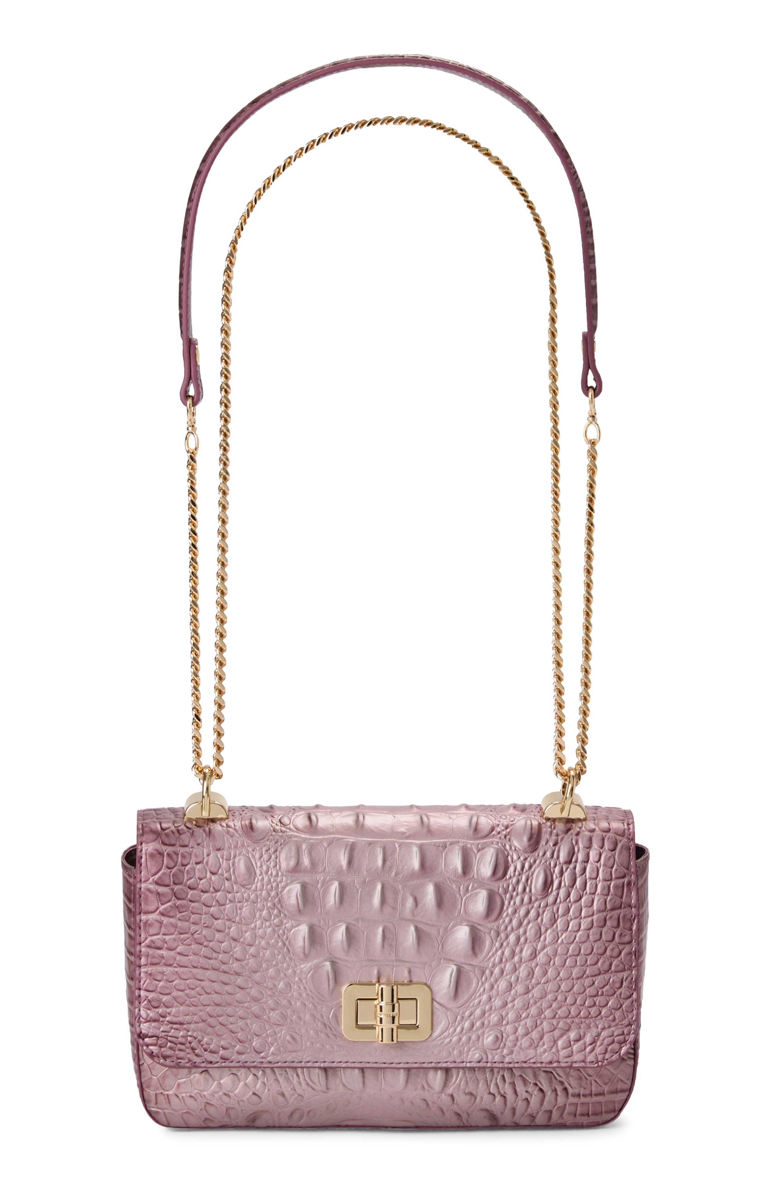Brahmin Rosa Croc Embossed Leather Convertible Crossbody Bag, Alternate, color, 