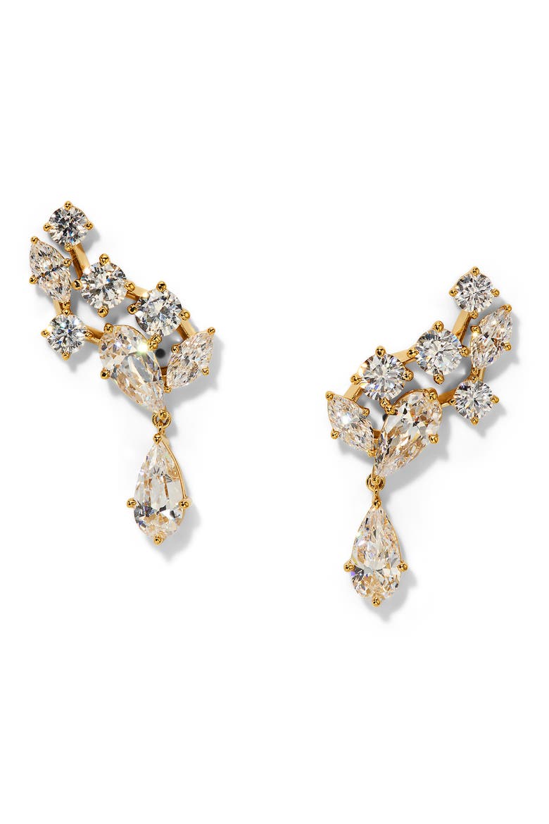 Riviera Cluster Drop Earrings, Main, color, GOLD