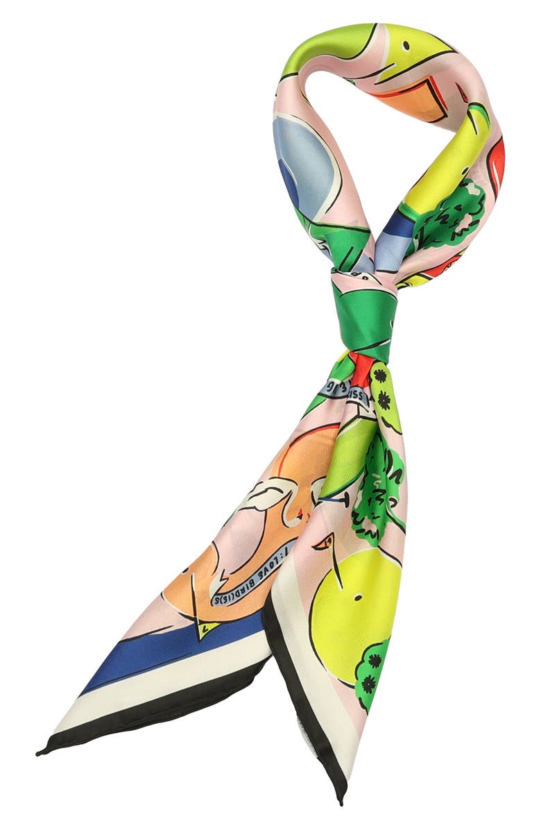 Kate Spade New York mini golf square silk scarf, Alternate, color, 