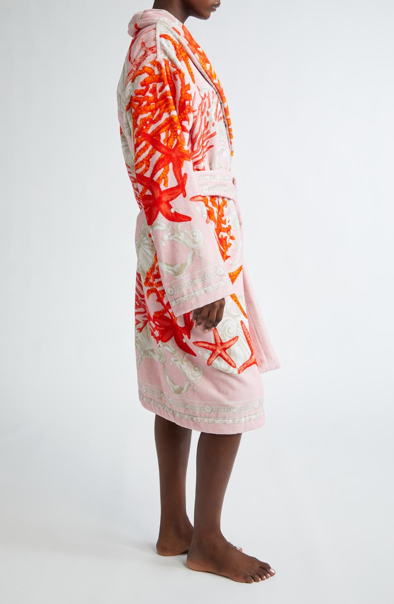 Versace La Vacanza Cotton Terry Cloth Robe, Alternate, color,