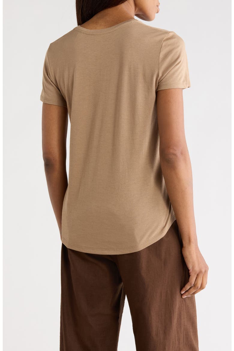 Crewneck Shirt Tail T-Shirt, Alternate, color, PECAN
