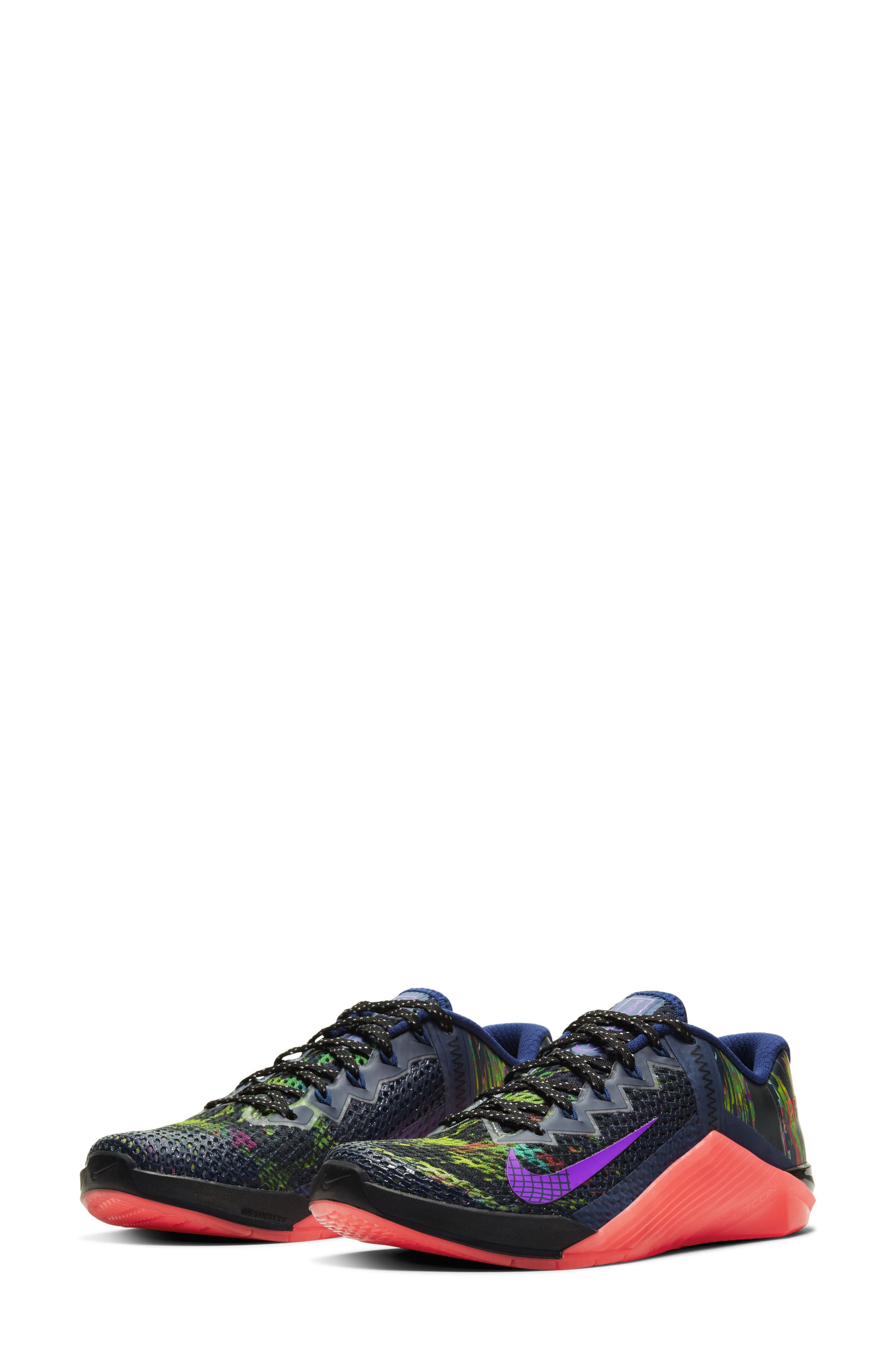 Metcon 6 AMP Training Shoe, Main, color, BLUE VOID/ CRIMSON/ SILVER