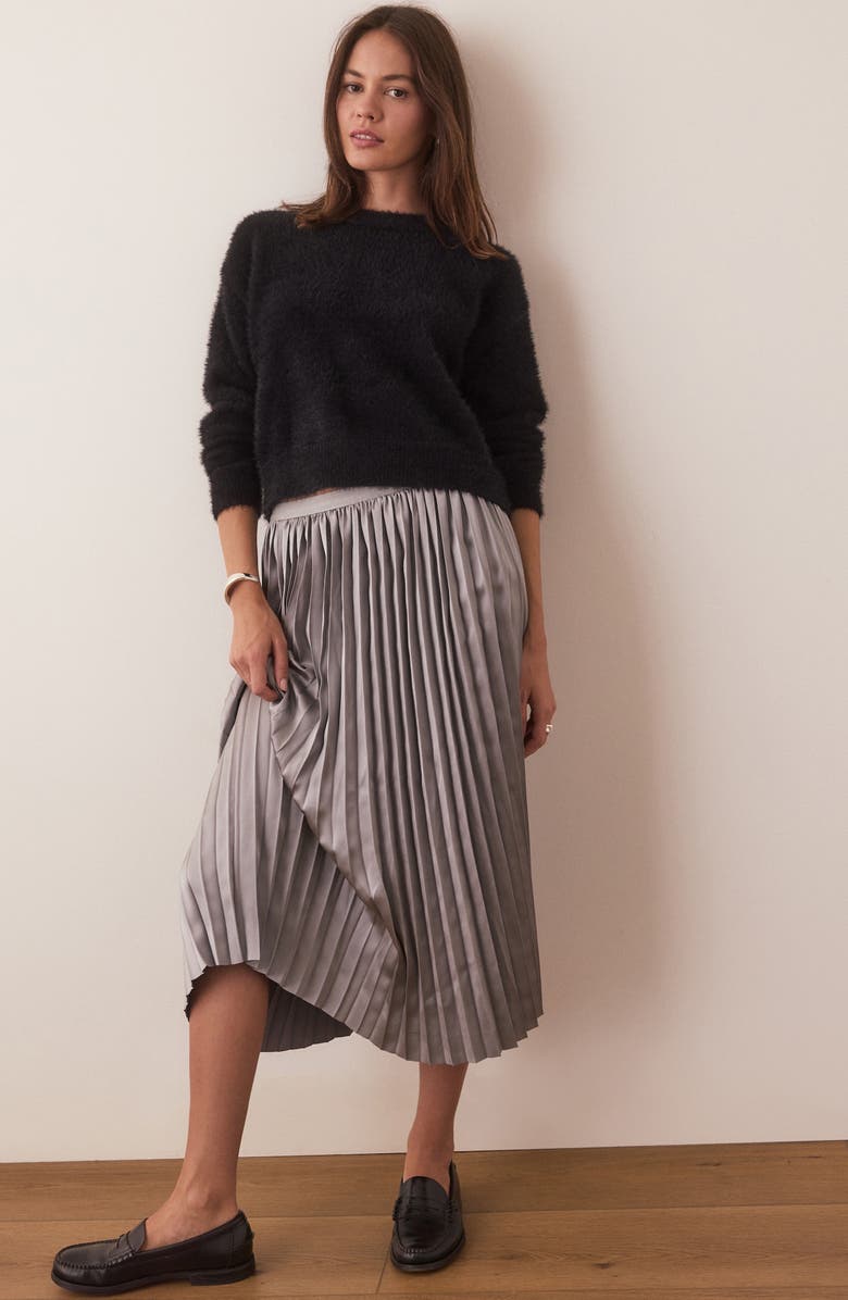 Marine Layer Chelsea Pleated Midi Skirt, Alternate, color, 