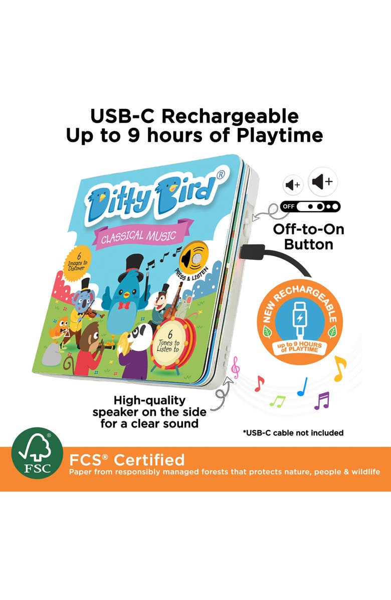 Ditty Bird Kids' Interactive Classical Music Sound Book, Alternate, color, Blue