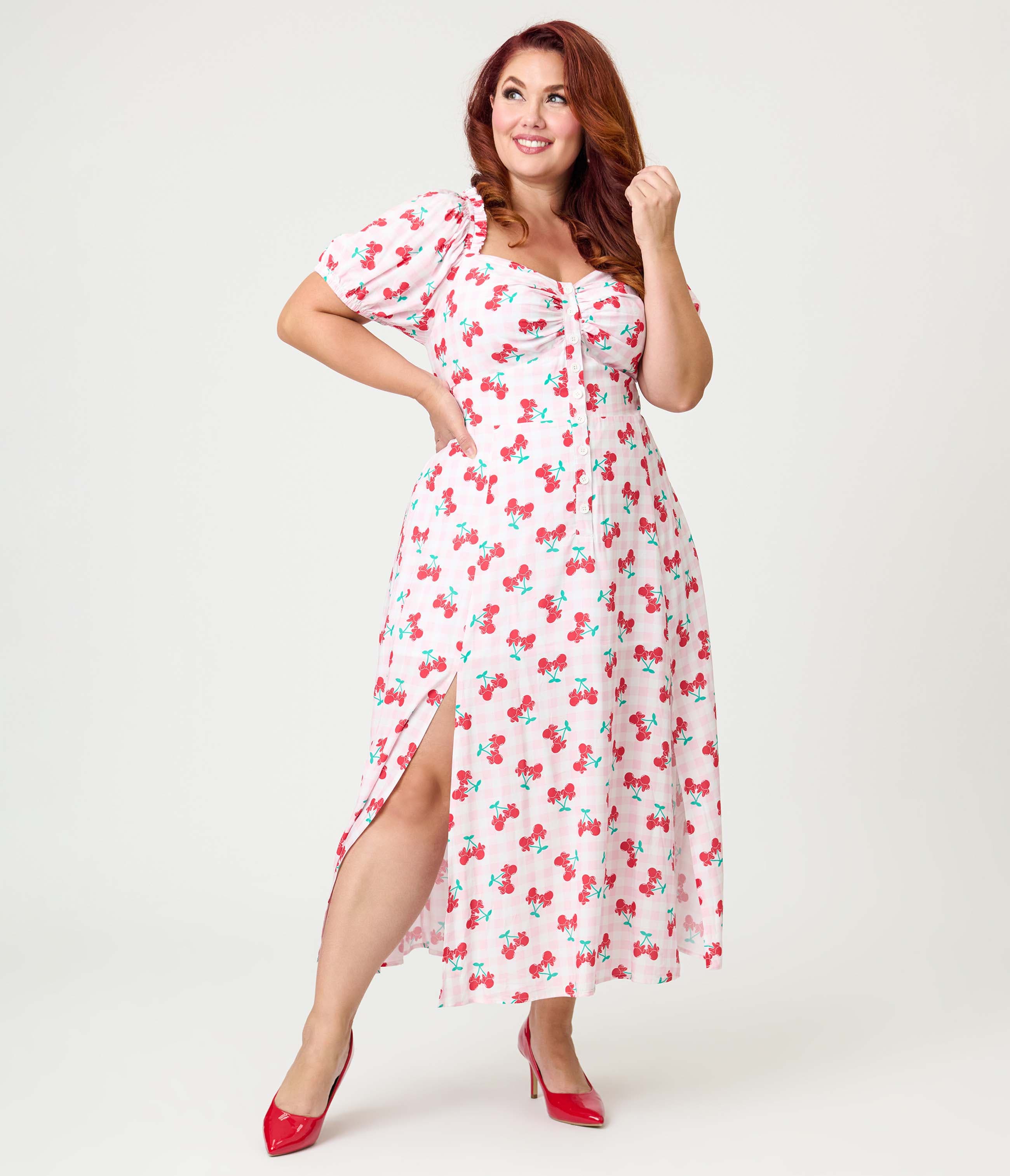 selected Pink Gingham W/Cherries