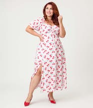 Unique Vintage Plus Size Sweetheart Midi Dress
