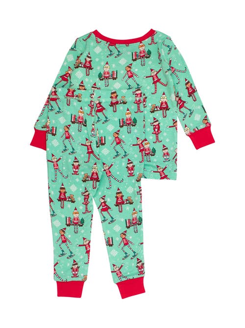 Rufflebutts Softsnooze Long Sleeve Pajama Set In Green
