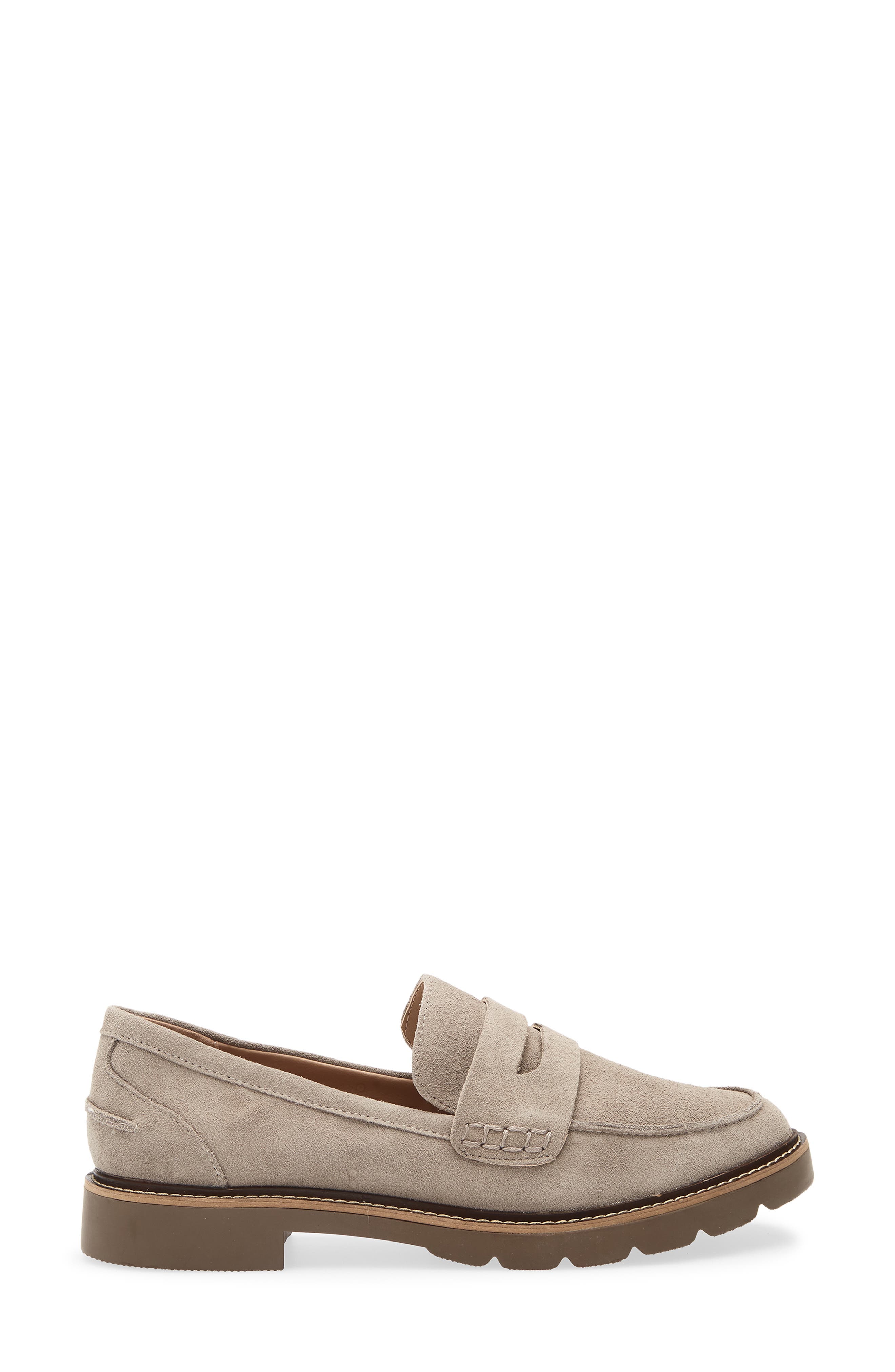 Waterproof Penny Loafer, Alternate, color, TAUPE SUEDE