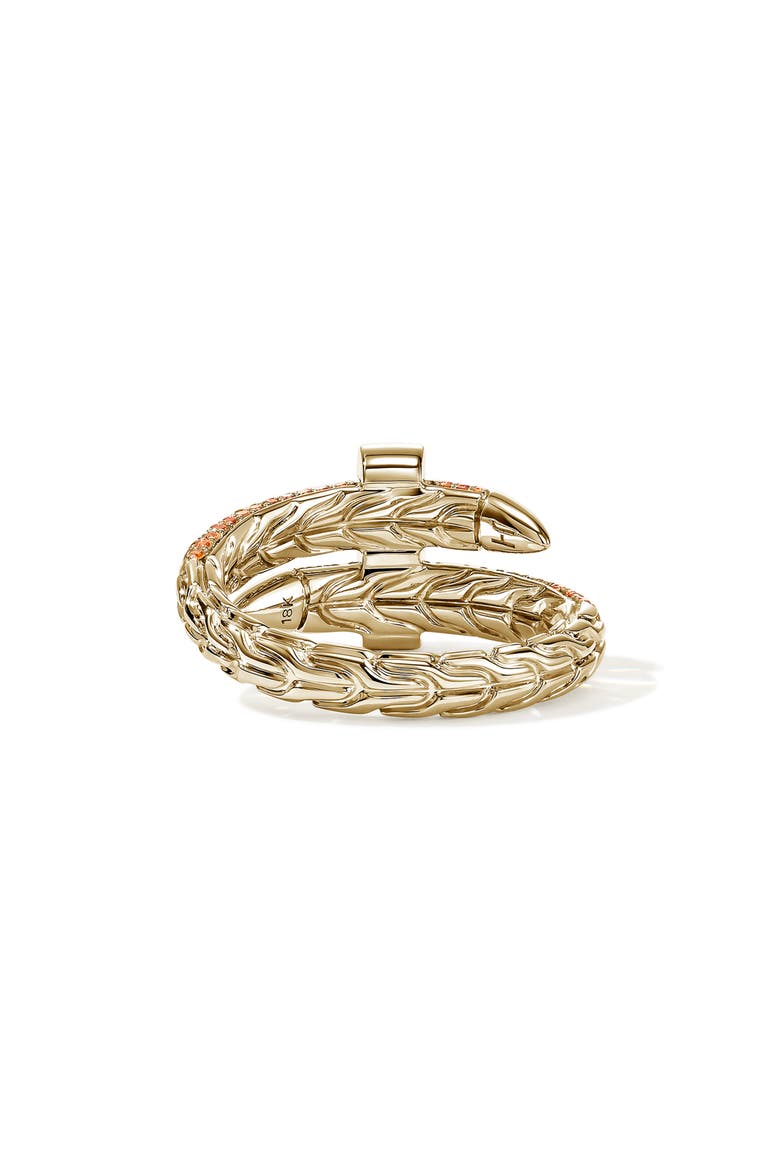 Artisan Series 18k Gold Diamond & Orange Sapphire Spear Coil Ring, Alternate, color, GOLD