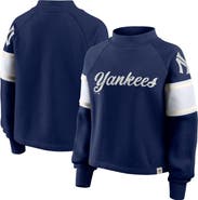 FANATICS Women's Fanatics Navy New York Yankees Oversized Toss Sweep Raglan Pullover Sweatshirt