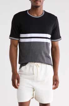 DENIM AND FLOWER Tipped Stripe Knit T-Shirt