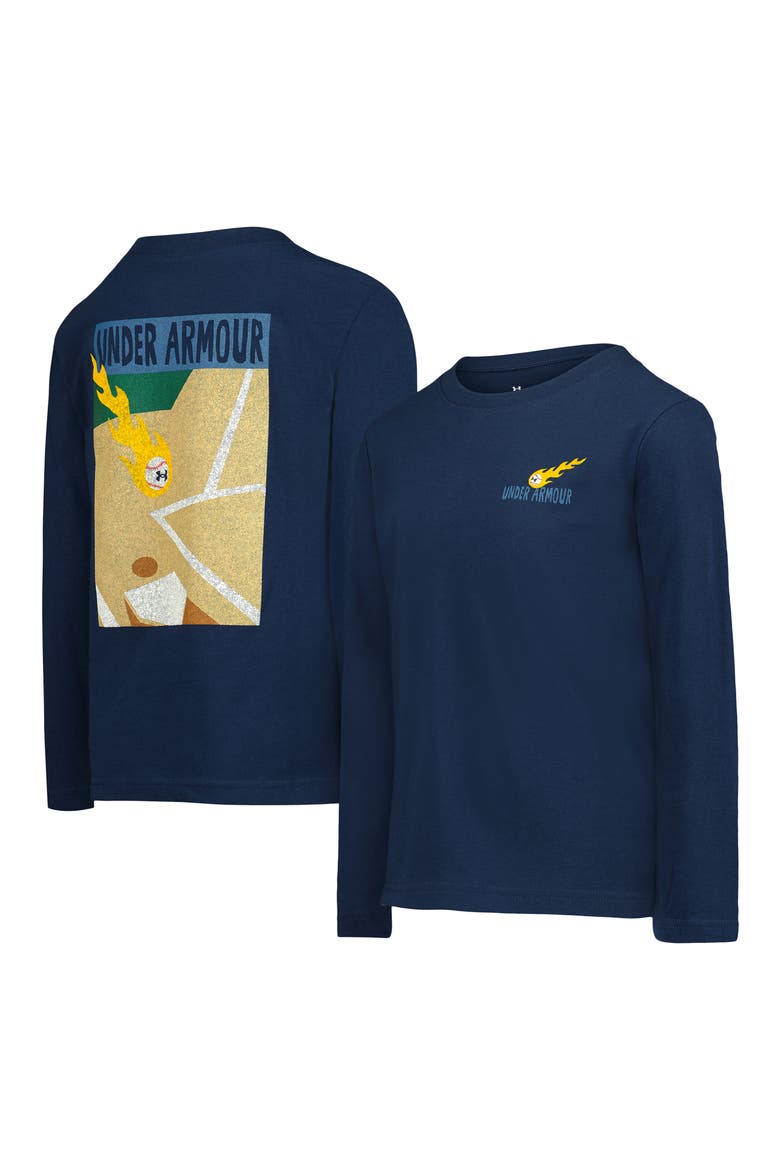 Kids' Fastball Graphic Long Sleeve Performance Top, Alternate, color, BLACKOUT NAVY