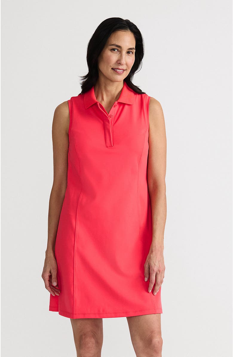 Lands' End High Impact Sleeveless Polo Dress, Main, color,
