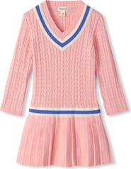 Hatley Kids' Pleated Cable Knit Dress